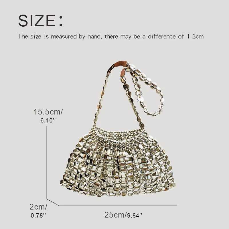 Lady Evening Bags For Women Luxury Designer Handbags And Purses 2023 New In PVC Cross Weave Shiny Hollow Out Small Shoulder Bag Z250220