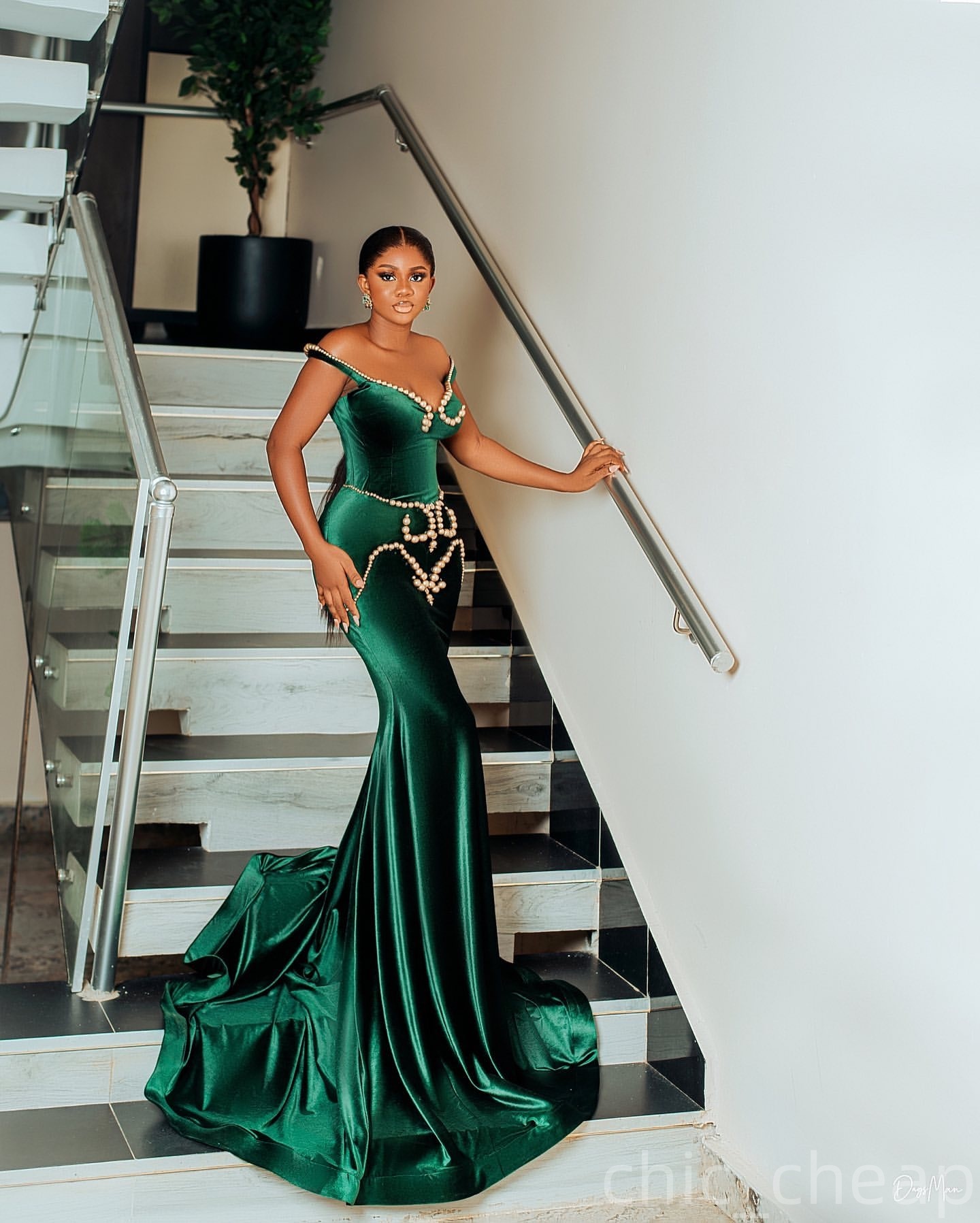 Dark Green Mermaid Prom Dresses 2025 Pearls Velvet Sweetheart Evening Formal Party Second Birthday Engagement Gowns Plus Size Dress For Special Occasi