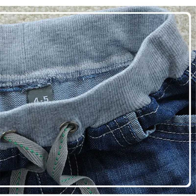 Kids Boys Jeans Classic Solid Design Children Denim Pants Spring Autumn Casual Elastic Waist Trousers 2 To 14 Years Clothes Z250220