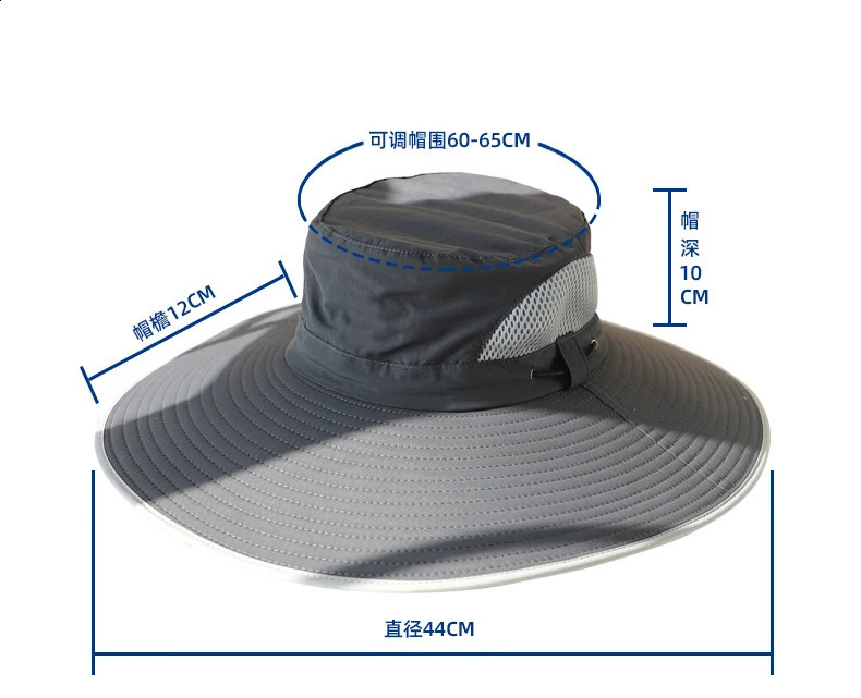 Big Head 6065cm Circumference Large Number Hat Man Summer Outdoor Sun Fisherman Fishing Cap Mountaineering 250210