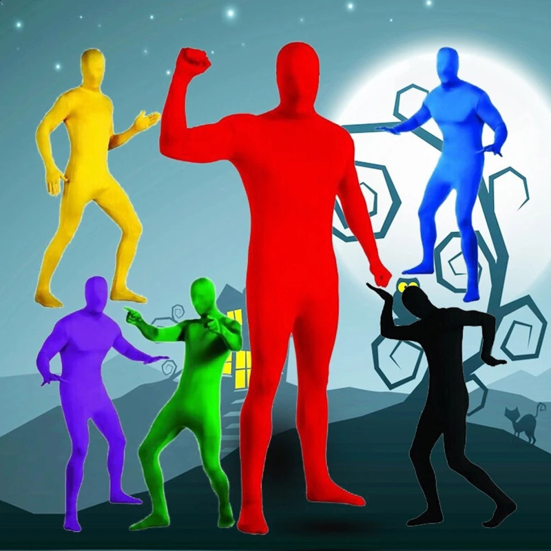 Complete jumpsuit spandex stretch adult clothing Chromaky bodysuit disappearing mens unisex body suit suitable for Halloween roleplaying 250211