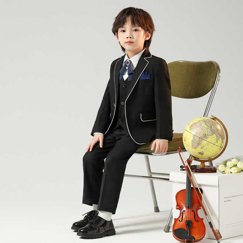 Children's suit autumn and winter new British fashion suit boy piano hosting flower child activity performance suit dress W241213