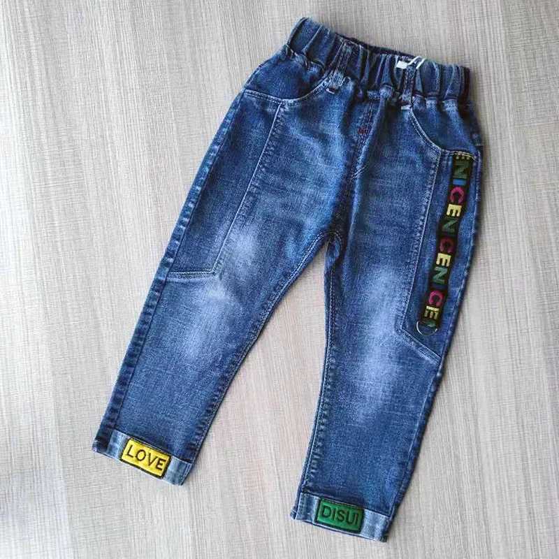 2025 Spring Fashion Boys Jeans Baby casual Color buckle Pants Kids Elastic Jean Boy Trousers Autumn Children Denim 1-6Y Z250220
