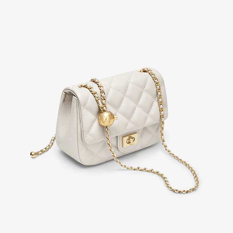 Golf Xiaoxiangfeng Lingge Chain Womens Bag Fashion Single Shoulder Cross Body Bag Versatile Small Square Bag Z250220