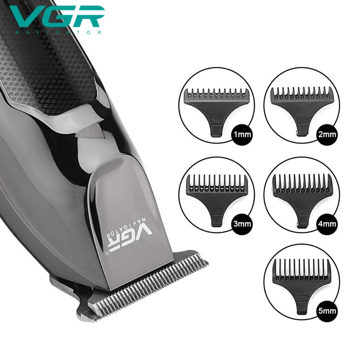 VGR Hair Trimmer Professional Clipper LED Display Cutting Machine for Men Rechargeable Mini Mens V070 250217