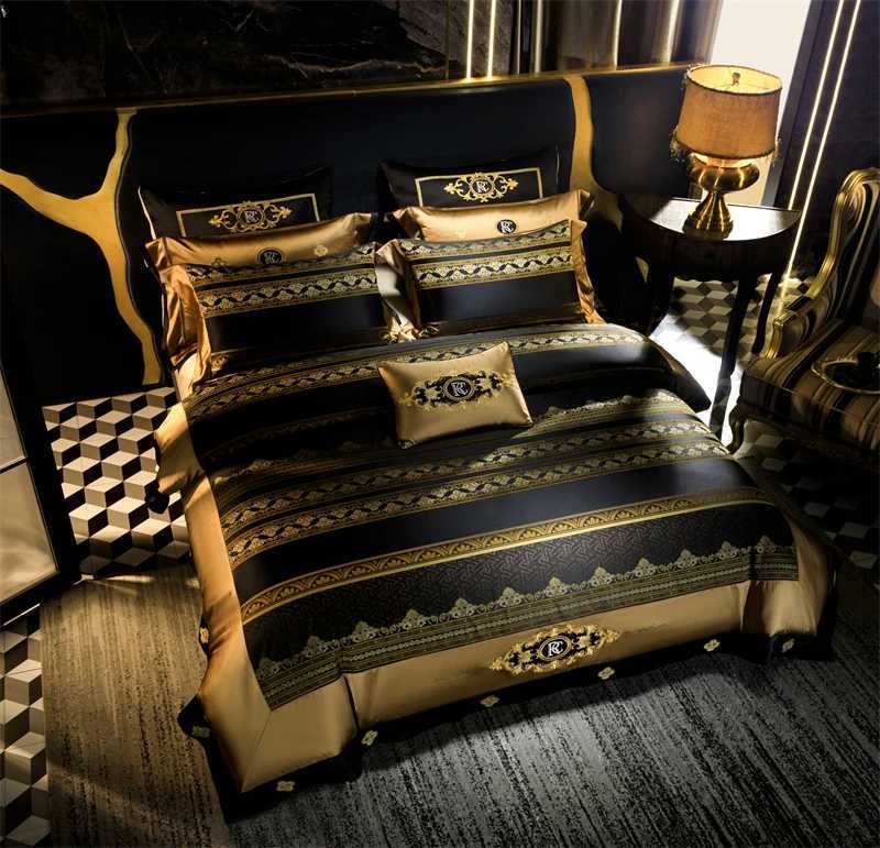 European Style Aristocrat Luxury Embroidery Brocade Egyptian Cotton 4/6/10Pcs Bedding Set Duvet Cover Set Bed Sheet PillowcasesXJ250220