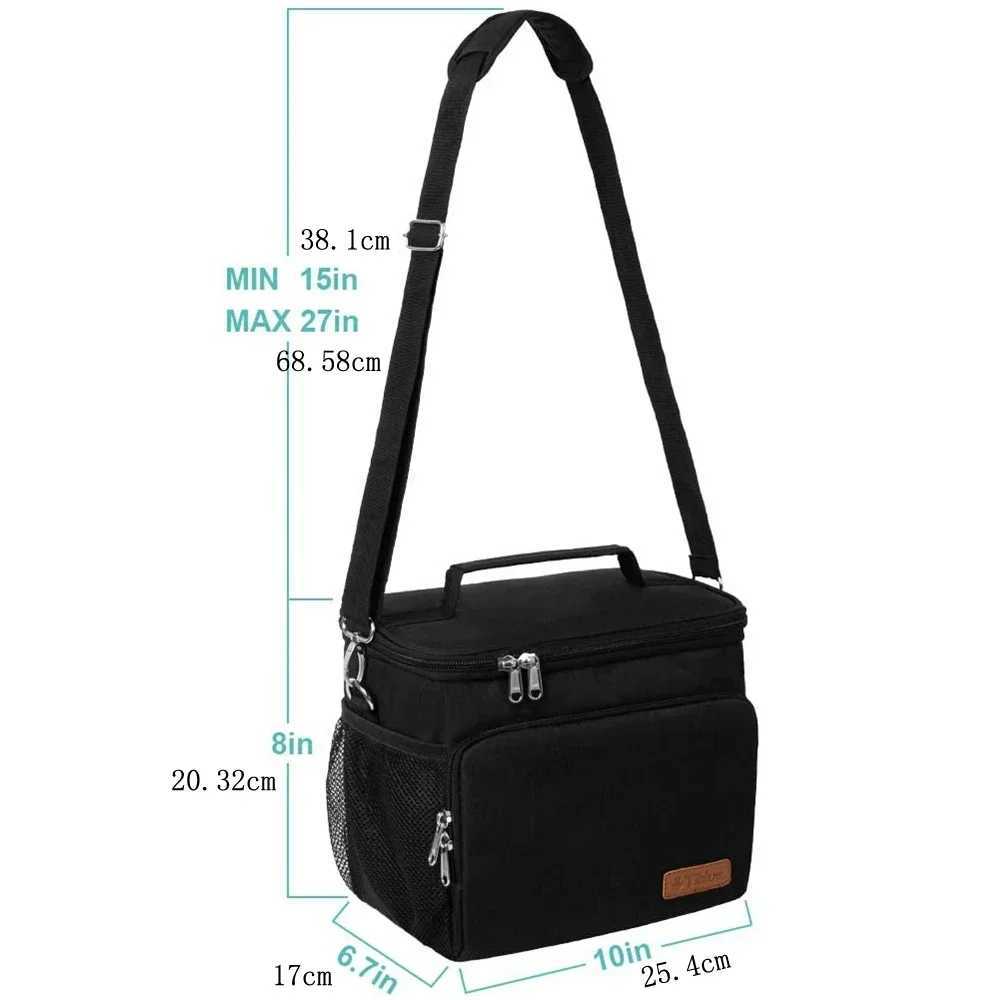 Dog Travel Bowls Bags Multifunctional Double Layers Tote Cooler Lunch Bags for Women Men Large Capacity Travel Picnic Lunch Box with Shoulder Strap H2