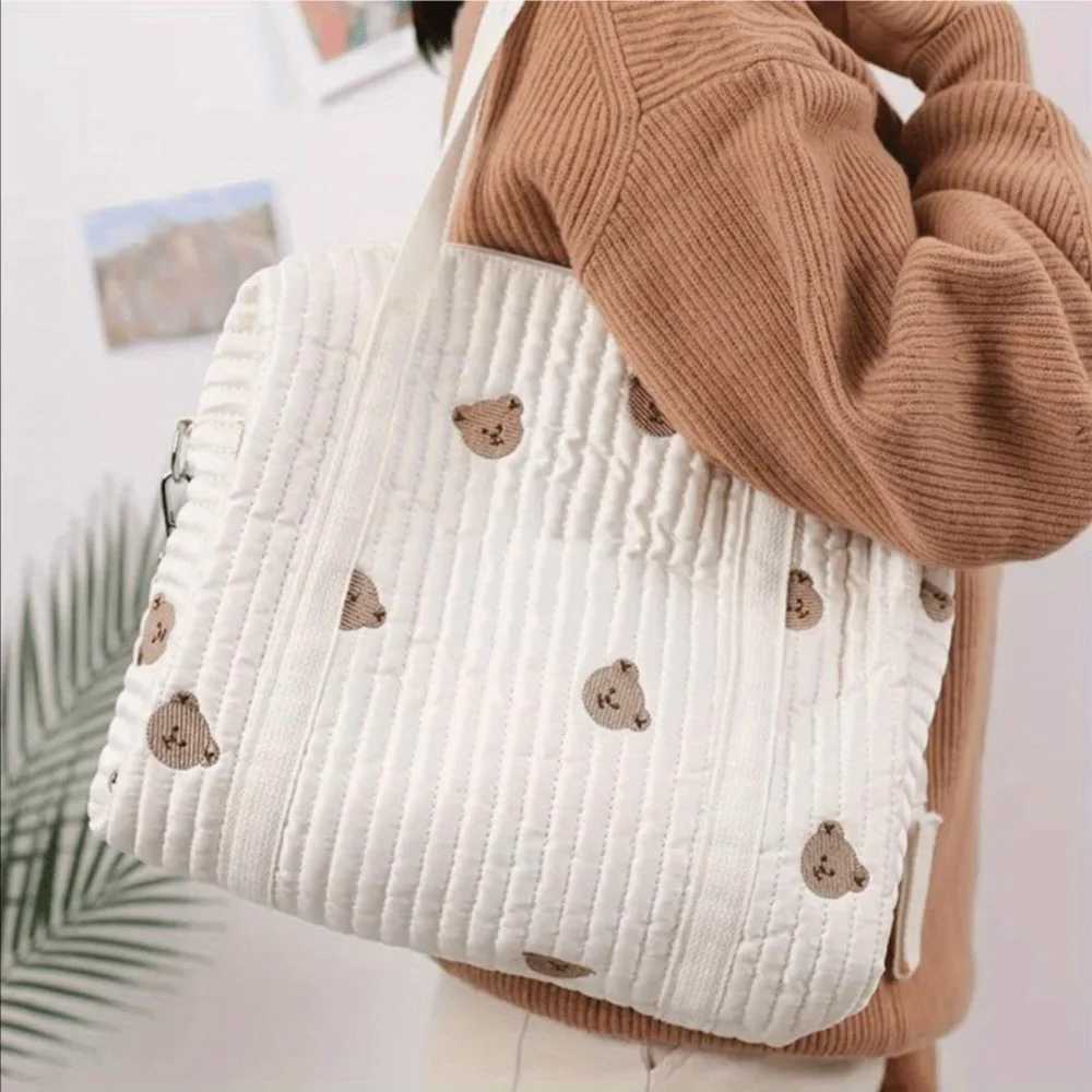 Multi-functional Embroidery Quilted Mommy Bag Diaper Bag Thickened Stroller Hanging Bag Lightweight Durable Boston Mommy Bag X250220