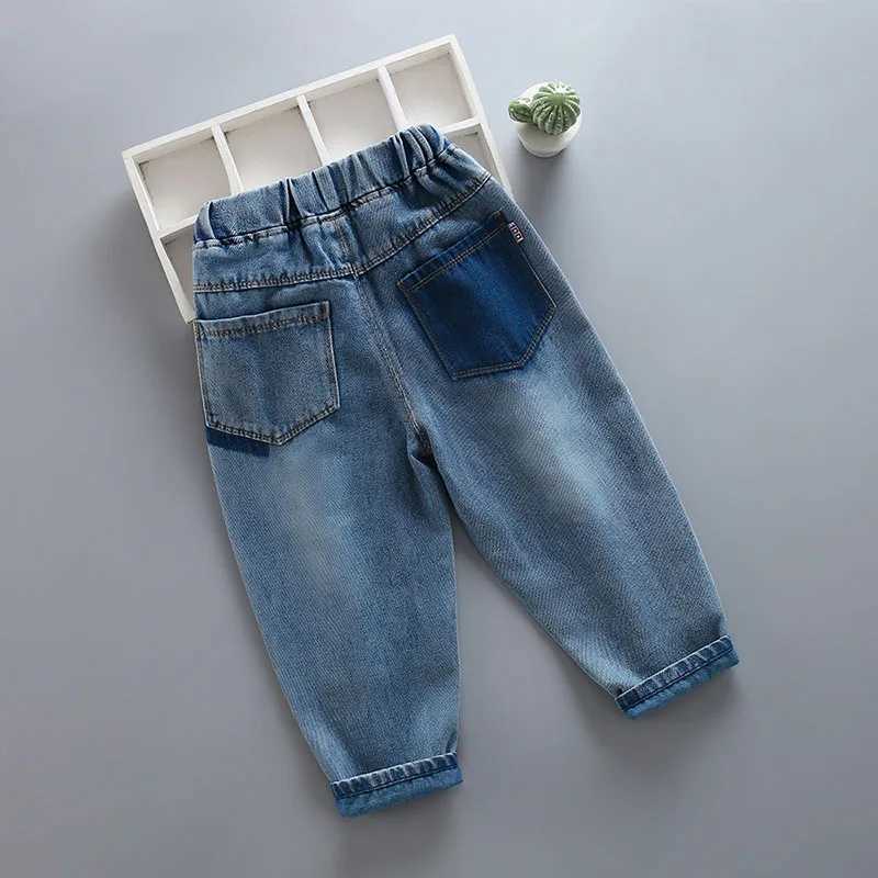 Milancel New Spring Kids Jeans Girls Cute Embroidered Cherry Blossom Denim Blue Pants Childrens Coat Trouser Z250220