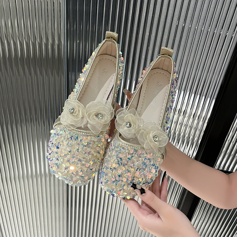 Women's Luxury Ballet Flats New Spring and Autumn Soft Bottom Water Diamond Mary Jane Shoes Classic Bling Designer Casual shoes High quality part