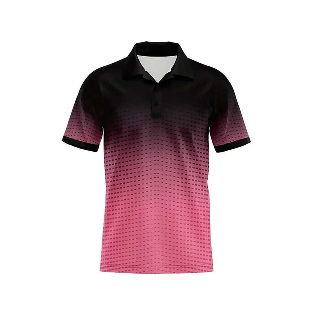 Fashion Gradient 3d Print Polo Shirts For Men Casual Short Sleeved Lapel Tops Breathable Quick Dry Oversized Golf Sports T-Shirt W250220