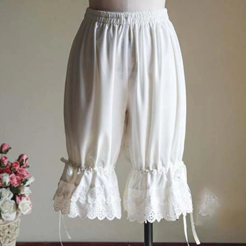Short Pants Summer lace Women Shorts Fashion Female Wide Leg Pants Casual Loose Elastic Wasit Shorts 250214