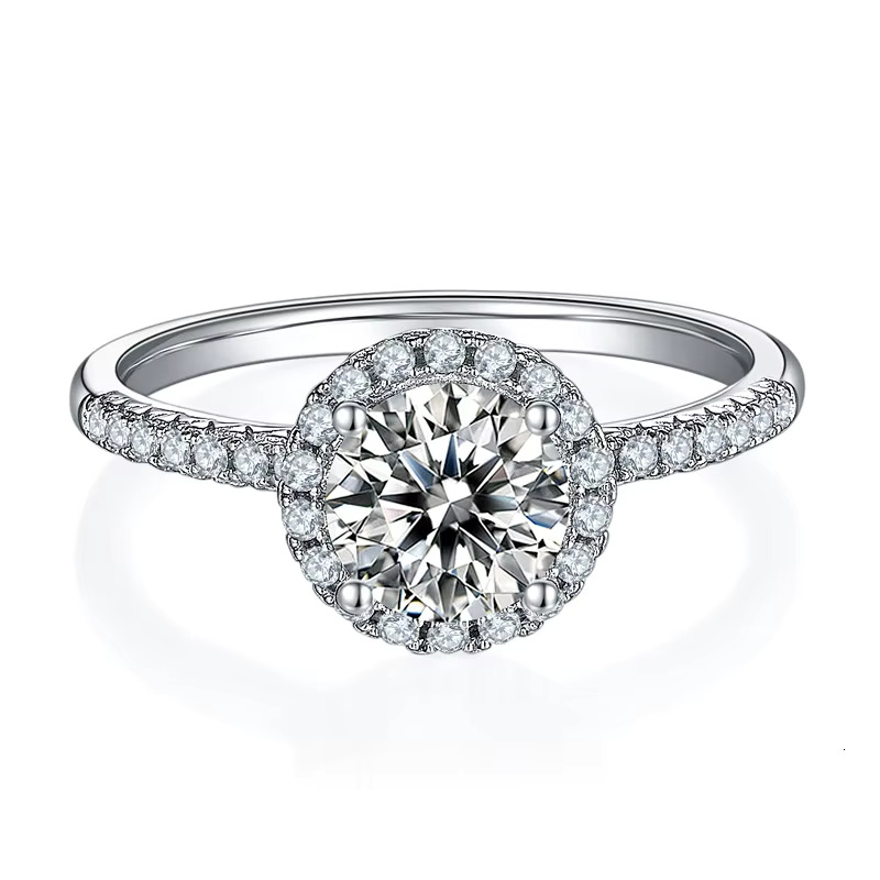 Mossany Star Hot Sale Jewelry Sterg Sier Brilliant Cut Moissanite Dia Ring for Women