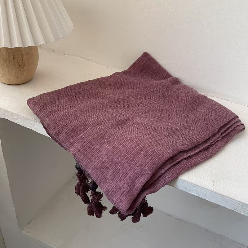 T148 holiday style scarf female spring and summer high-end room shawl new French outer wear thin neck scarf