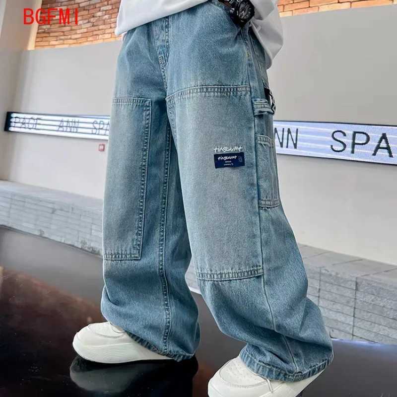 2-10Y Boys Pants Cowboy Pants Childrens Trousers Childrens Jeans Teenagers Childrens Boys Loose Trousers Fashion New 2025 Childrens Clothing Z250220