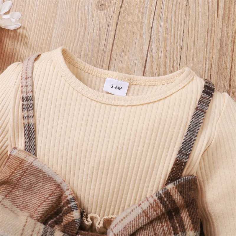 hibobi Autumn 2-Piece Set Baby Girl Plaid Print Bow Decor Color-Block 2 In 1 Dress With Headband For 1-3 Year Old Baby Girls X250220