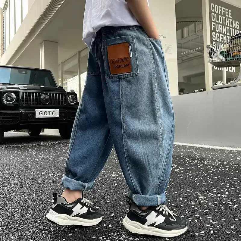 Big Boy Jeans For Children Childrens Clothing 10 12 Years Kids Trousers Boys Pants Boys Child Baggy Summer Clothes Teenager Z250220