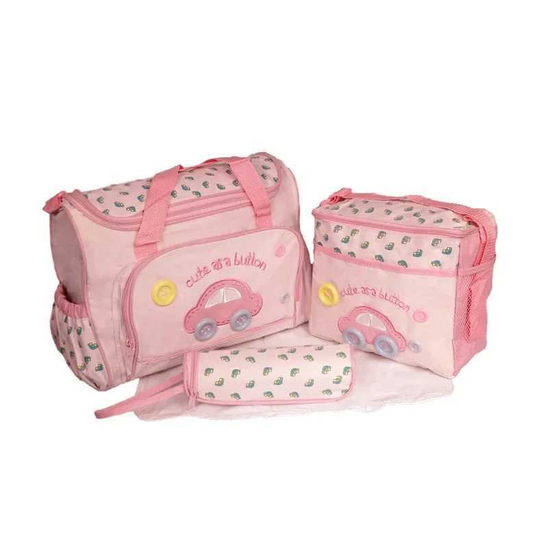 Multi functional Oxford cloth mom bag cartoon mom bag with handle dial change pad baby bottle cover kit X250220