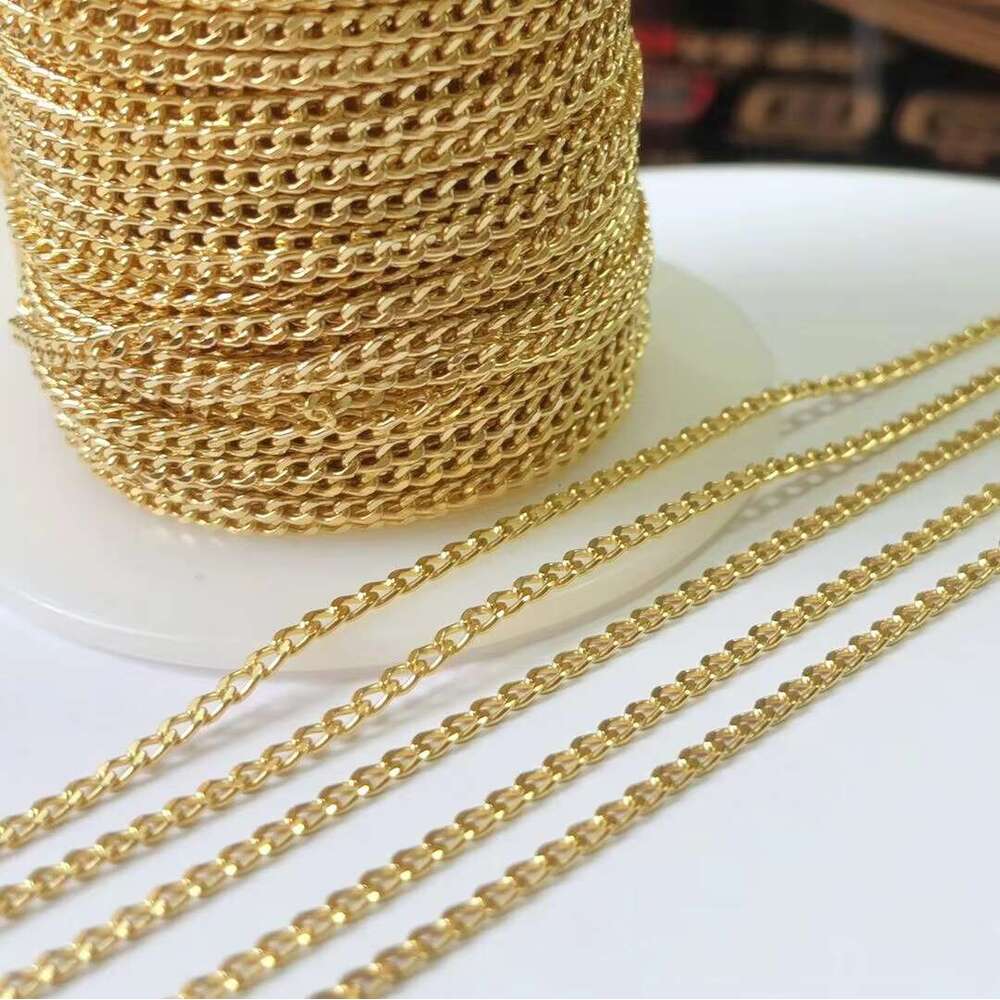 Popular Real Gold Filled 2.9mm Cuban Chain for women Jewelry Making Necklaces