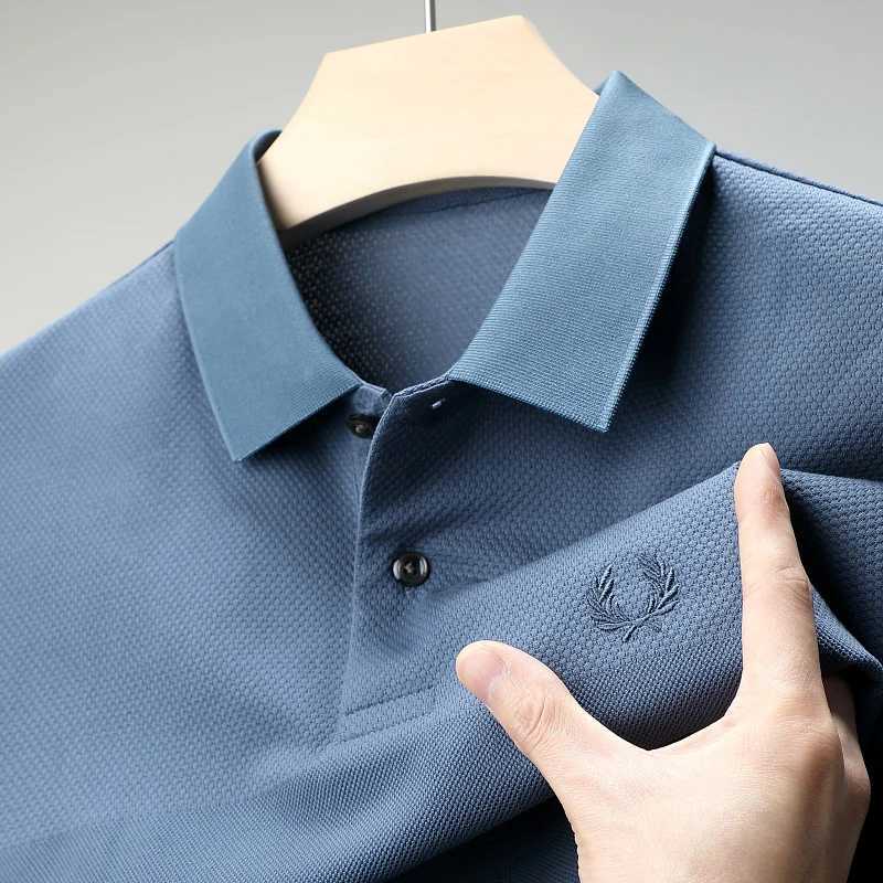 High end Luxury 00 Cotton Mens Polo Shirt 2024 Summer Lapel Wheat Ear Embroidered Short sleeved T-shirt Business Fashion Mens W250220