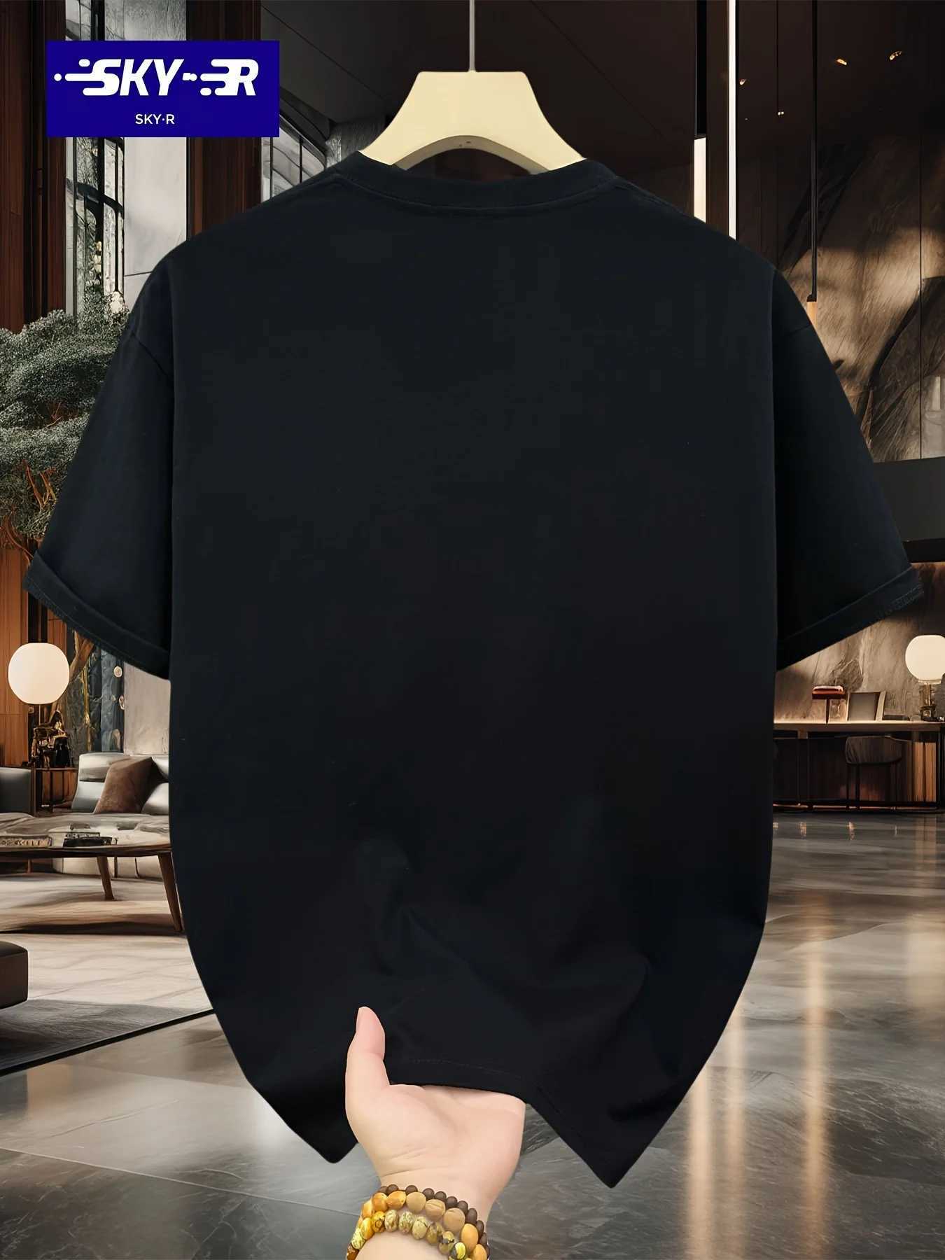 Summer mens 100% pure cotton casual sports loose large letter pattern printed comfortable round neck short sleeved T-shirt top W250220