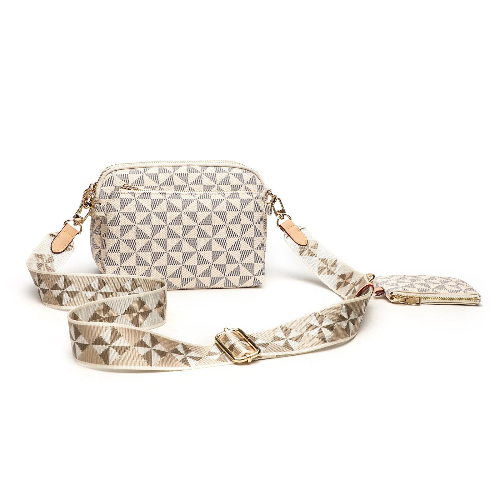 Classic Vintage Design Windmill Printed Large-Capacity Crossbody Bag
