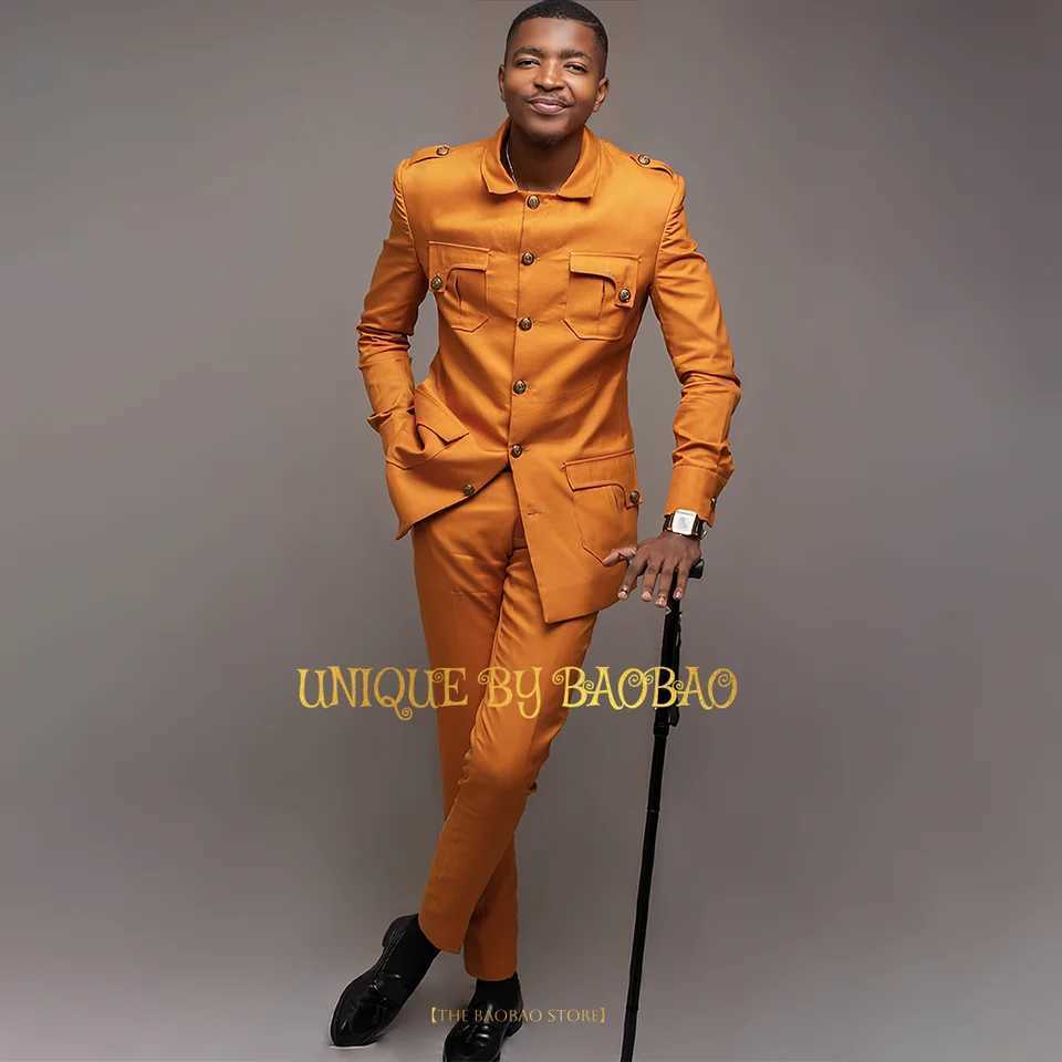 Mens suit 2-piece set (jacket+pants) African/Indian style attire for wedding cocktail birthday Thanksgiving Xmas party tuxedo X250220
