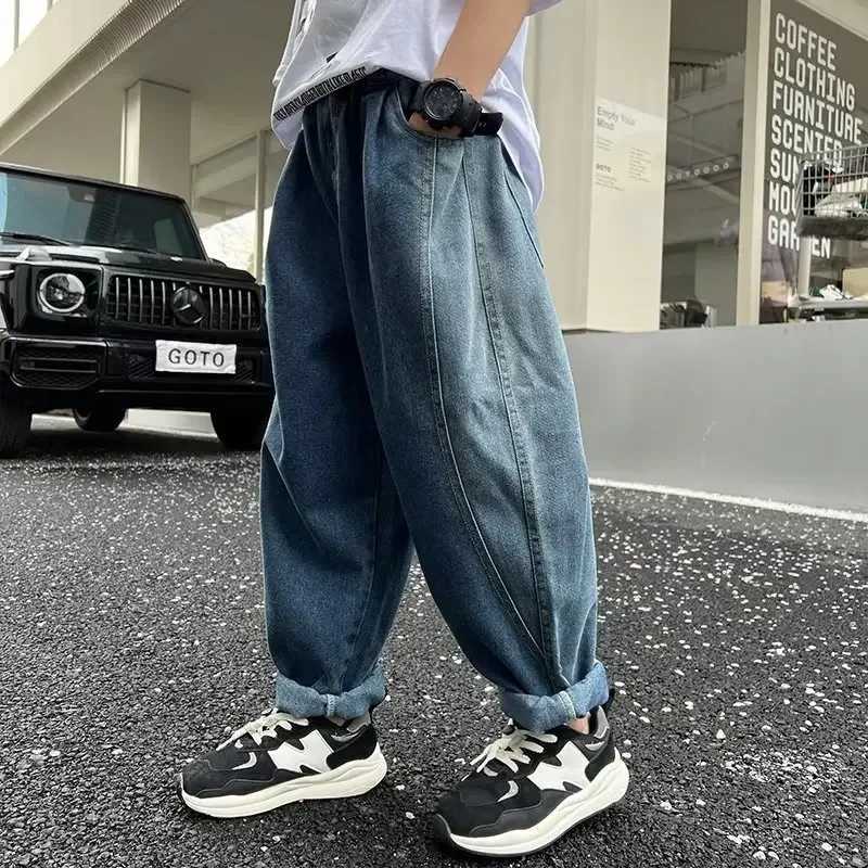 Big Boy Jeans For Children Childrens Clothing 10 12 Years Kids Trousers Boys Pants Boys Child Baggy Summer Clothes Teenager Z250220