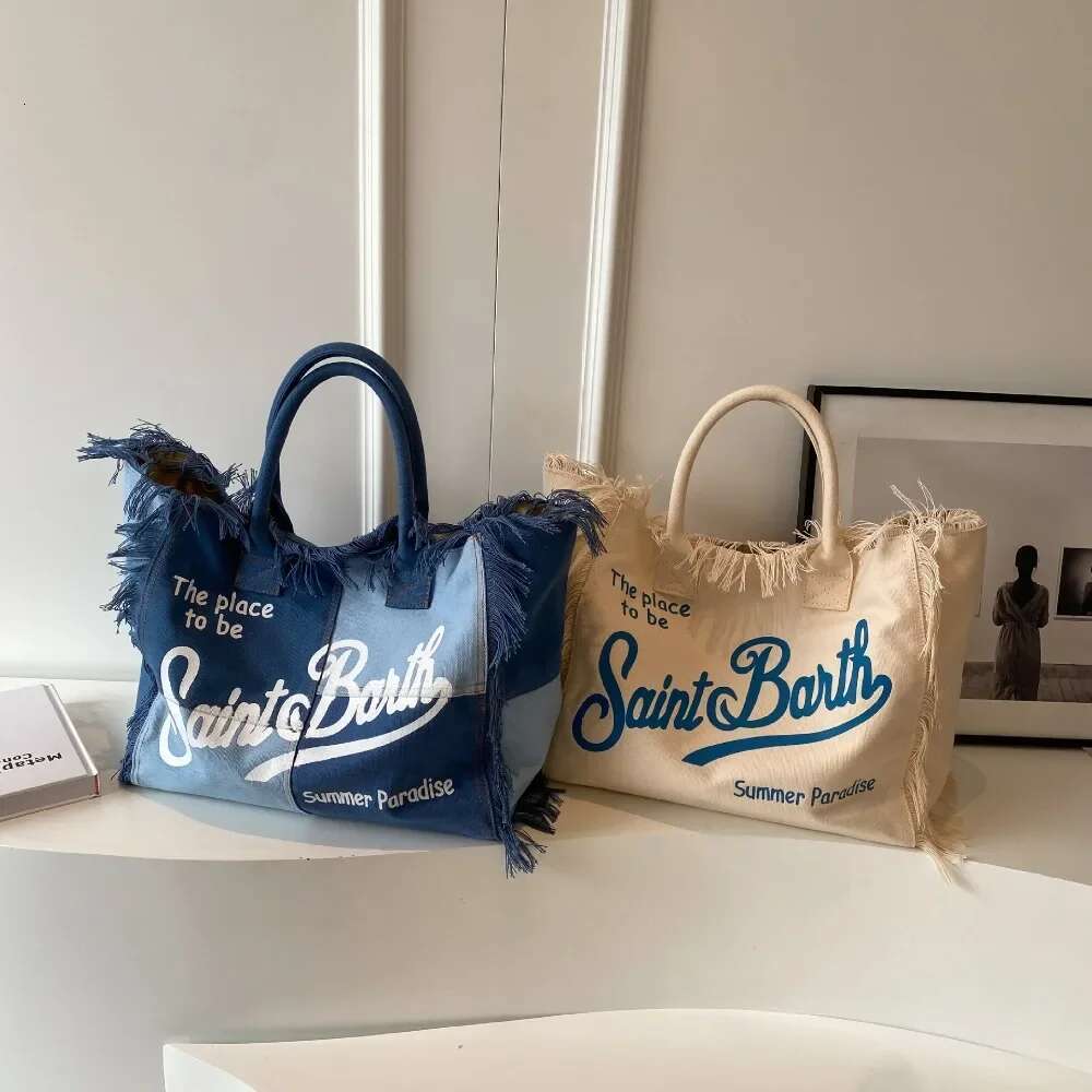 Women's Bags Korean Letters Tassel Canvas Large Capacity Simple Commuter Student To Single Shoulder Tote Bag Handbags for Women