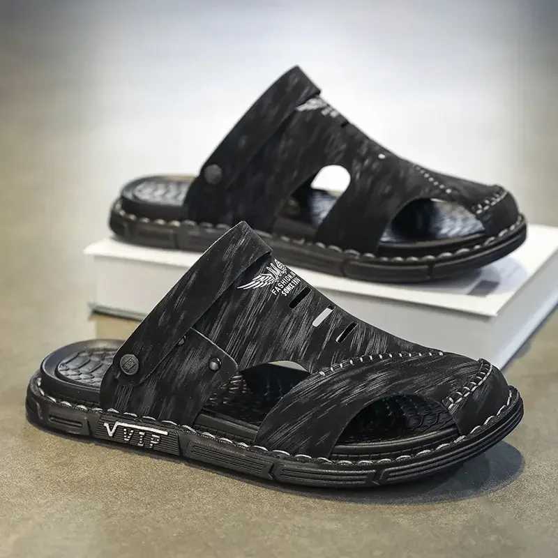 New Arrival Unique Style Classic and Comfortable Sandals for Men Summer Style Handmade Leather Slides with Soft Insole and Arch Support Men T250220