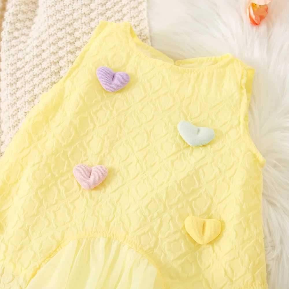 Baby Girl Korean Style Western-Style Dress Childrens Summer New Fashionable Love Princess Dress Girls Sleeveless Dress X250220