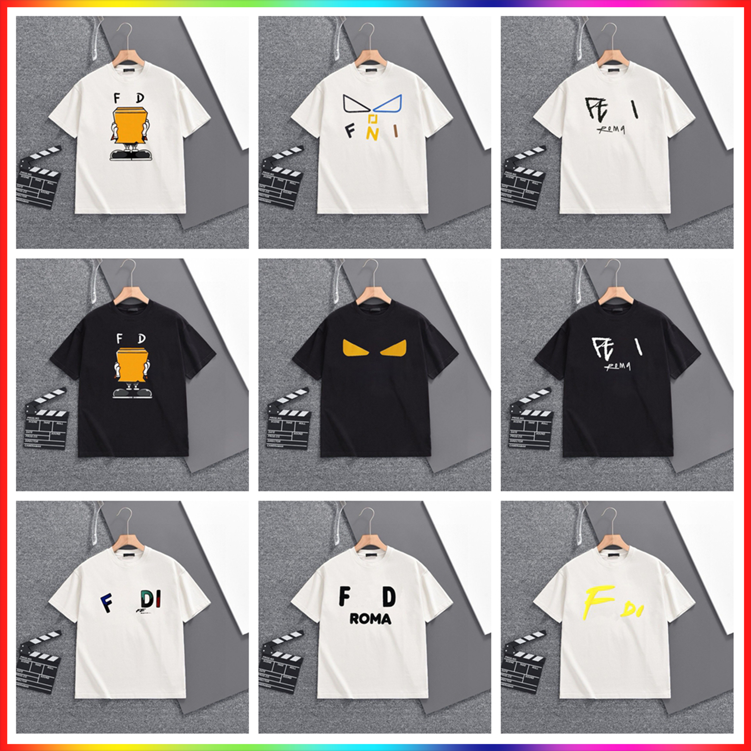 5A Designer Mens T Shirts Letter pattern printed Designer shirts Short Sleeve High Street Summer Fashion Shirt polos Clothes Men Women Unisex Top Quality Cotton Tees