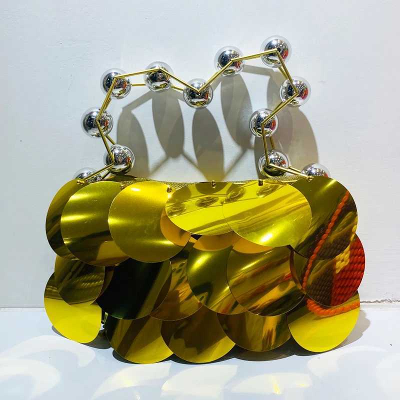 Lady Evening Bags For Women Luxury Designer Handbag And Purse 2023 New Shiny Sequin Inlaid Weaving Beaded Trim Wrist Clutch Bag Z250220