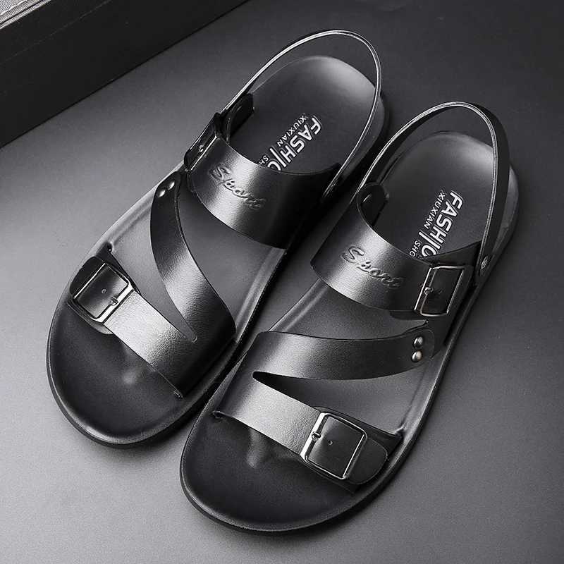 New Arrival FUQIAO New Big Size 48 Casual Fashion Men Shoes Slip-On PU Leather Soft Non-slip Beach Summer Sandals Slippers Flats Flip Flop T250220