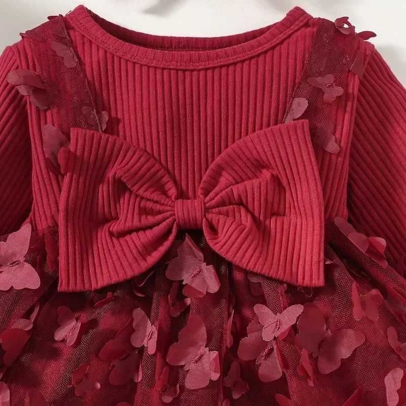 Baby Dresses for Girls Spring Autumn Girl Dress Child Baby Sweet Princess Dress Infant Fashion Girl Mesh Butterfly Newborn Dress X250220