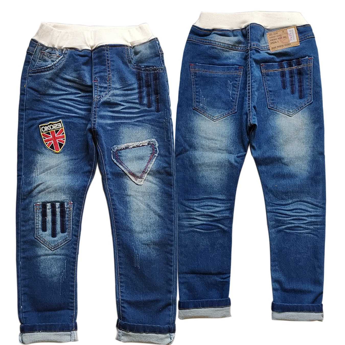 50591 Skinny Boys Pants Soft Denim Blue Trousers Elastic Waist Kids Jeans spring autumn Z250220