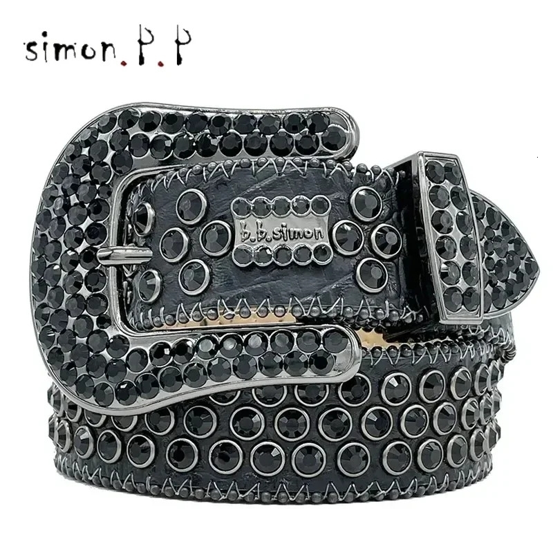 er Belt Bb Belts Fashion Mens Belt and Lady Belt Leather Belts Decorated with Colorful Diamonds Chain 3.8cm 250221