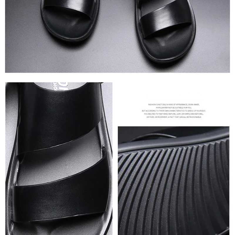 New Arrival Concise Mens Sandals Quality Leather Mens Sandals Platform Men Beach Casual Shoes Fashion Comfort Male Slippers Mens Shoes T250220