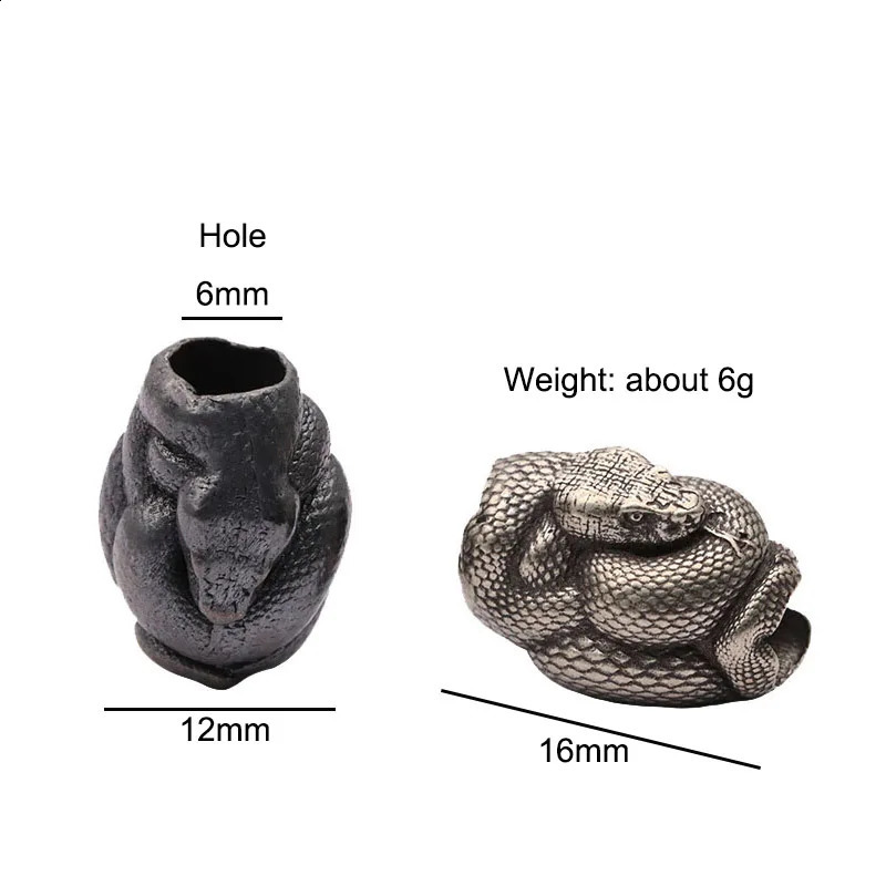 Python Snake Brass Knife Beads DIY EDC Outdoor Umbrella Rope Woven Lanyard Punk Paracord Bracelets Pendants Jewelry Accessories 250213