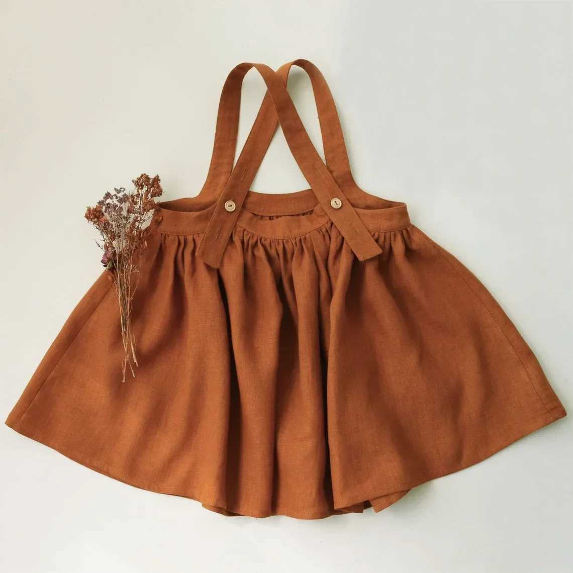 Vintage Baby Girl Strap Dress Linen Cotton Kids Dress Spring Toddler Girl Bohemian Dress For 0-5 Yrs Baby Girl Clothes Summer X250220