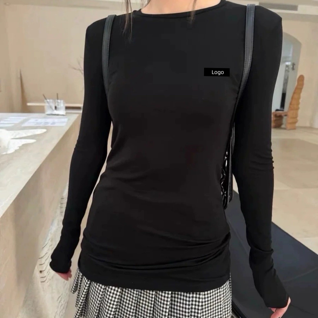 2026 A1 Designer Women's Perspective T-shirt Long Sleeve Round Neck Basic Top Casual Daily T-shirt Thin Breathable Men's Clothing