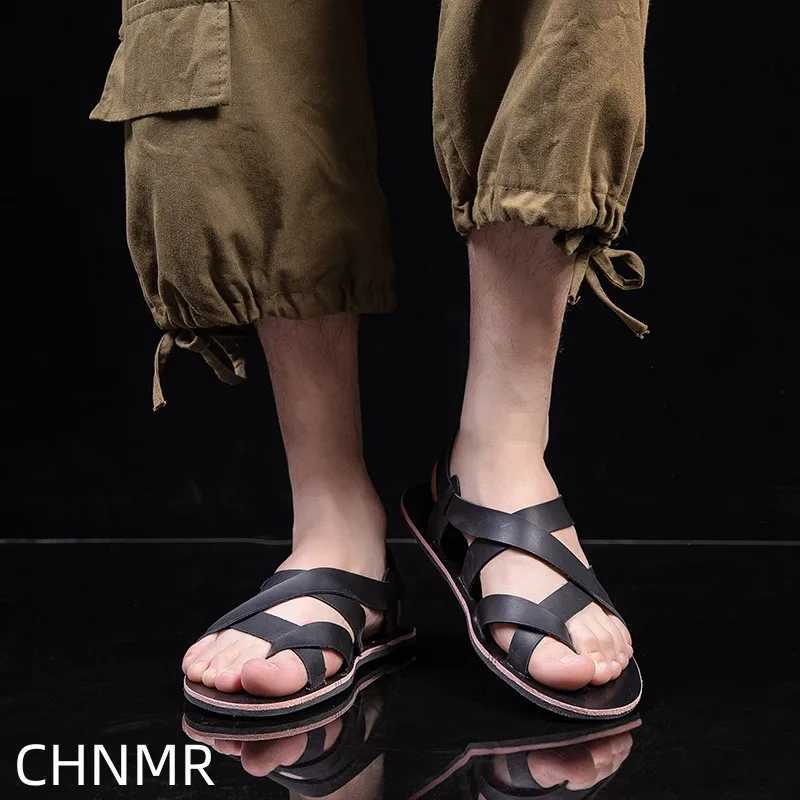 New Arrival Summer Beach Sandals Mens European and American Wear-Resistant Fashion Outdoor Breathable Thick-soled Casual Shoes Indoor Rome T250220