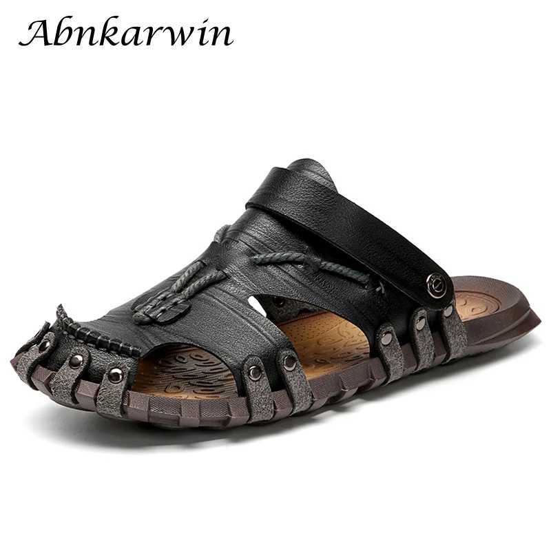 New Arrival Microfiber Leather Summer Breathable Casual Slip On Flat Mens Sandals Beach Sandal Man Shoes Sandals Men Comfort Soft T250220