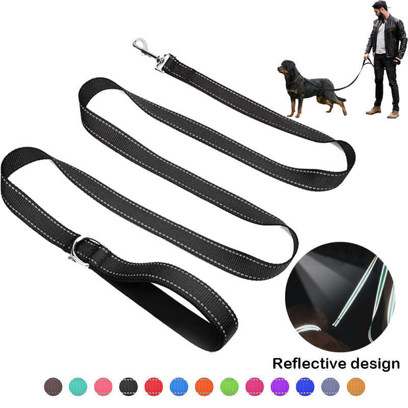 DHpet Double-Sided Reflective Dog Leash with Soft Padded Handle for Training Walking Lead for Large & Medium Dog 6 FT/5 FT/4 FT Length 1 Inch Wide