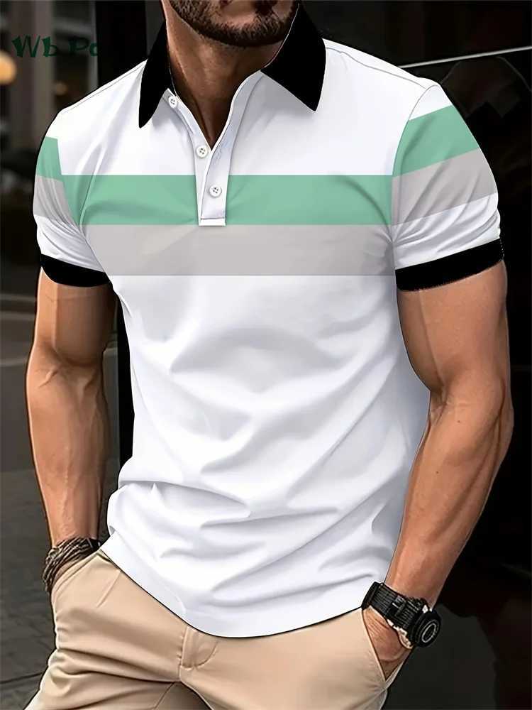 Classic Summer Mens Polo Shirt Fashion Mens Shirt Button Collar Short Sleeve T-shirt Flip Collar Polo Shirt Mens Simple T-shirt W250220