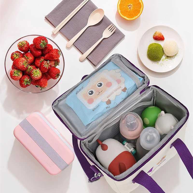 Small Mother Baby Bag Diaper Bags Waterproof Embroidery Thermal Insulation Mommy Bag Food Storage Bags Fashion Bento Bag X250220