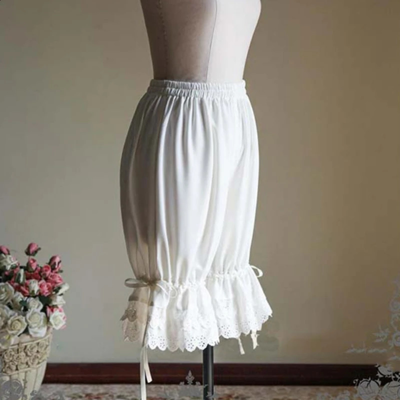 Short Pants Summer lace Women Shorts Fashion Female Wide Leg Pants Casual Loose Elastic Wasit Shorts 250214
