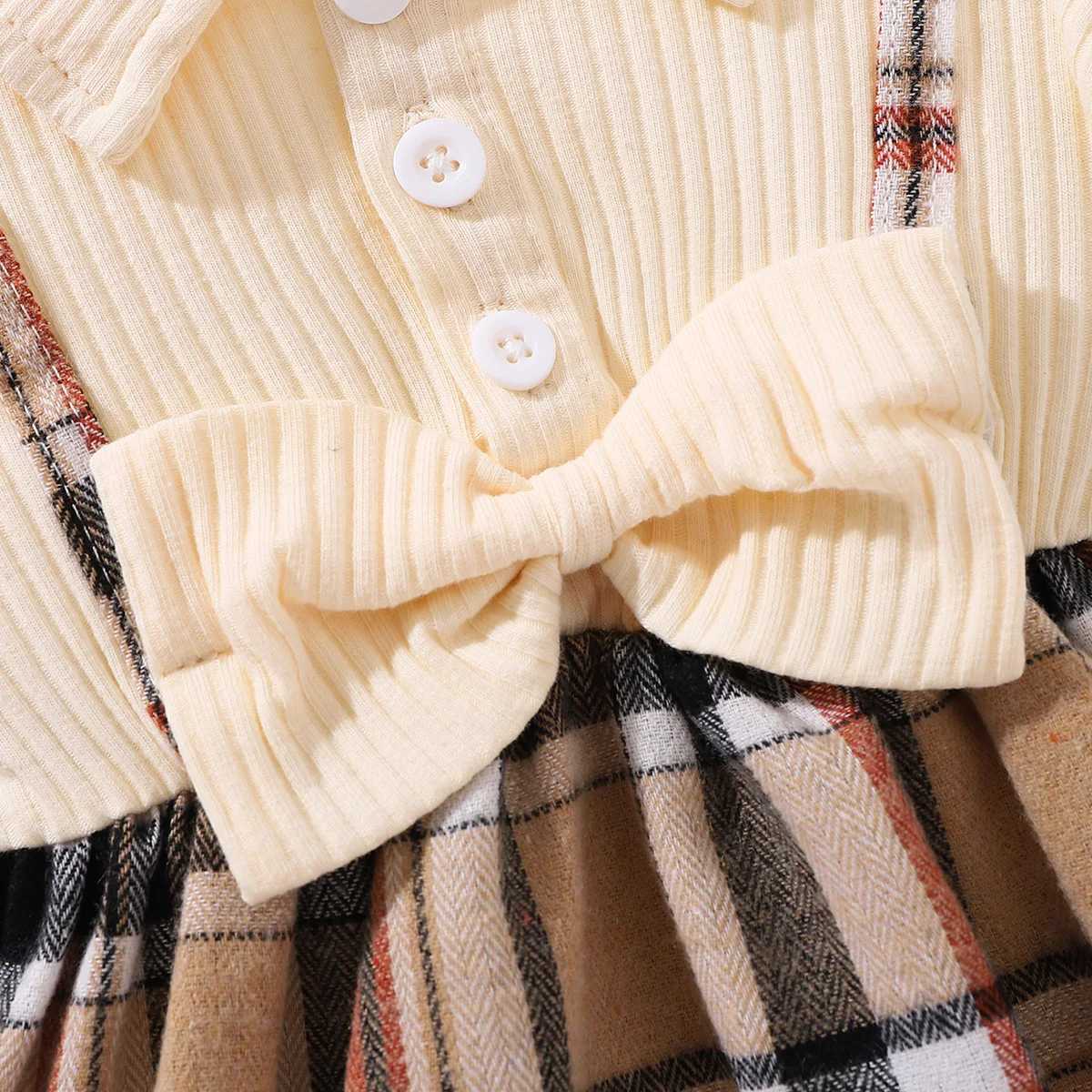 3-24M summer newborn baby girl dress plain tight fitting shirt with lapel fly edge sleeves fashionable baby girl clothing X250220