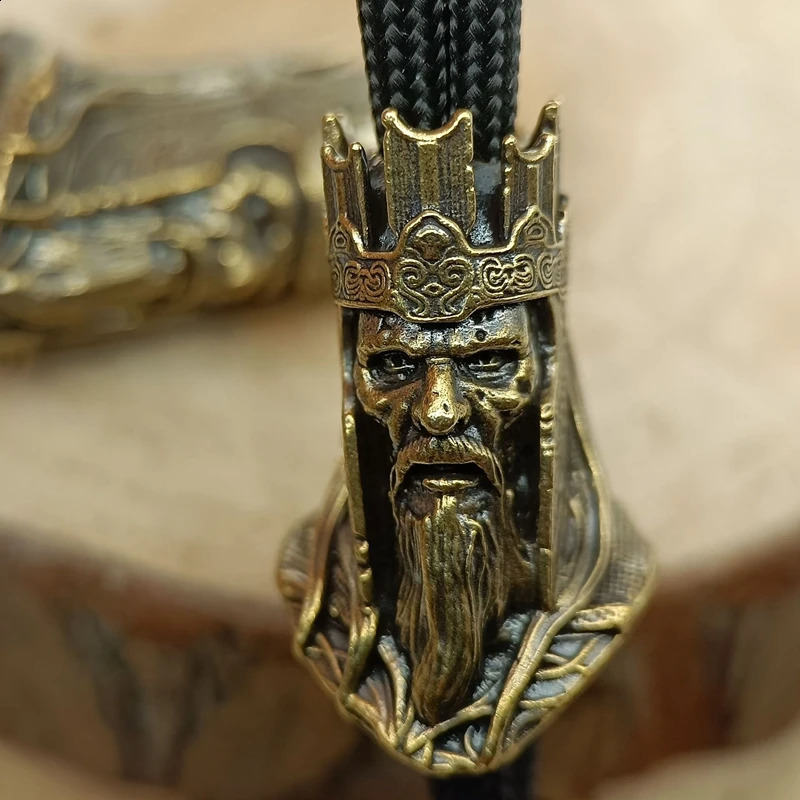 Pope Brass Knife Bead EDC DIY Umbrella Rope Weaving Bracelet Pendant Accessories Pontiff Head Sculpture Outdoor Tool Hanger 250213