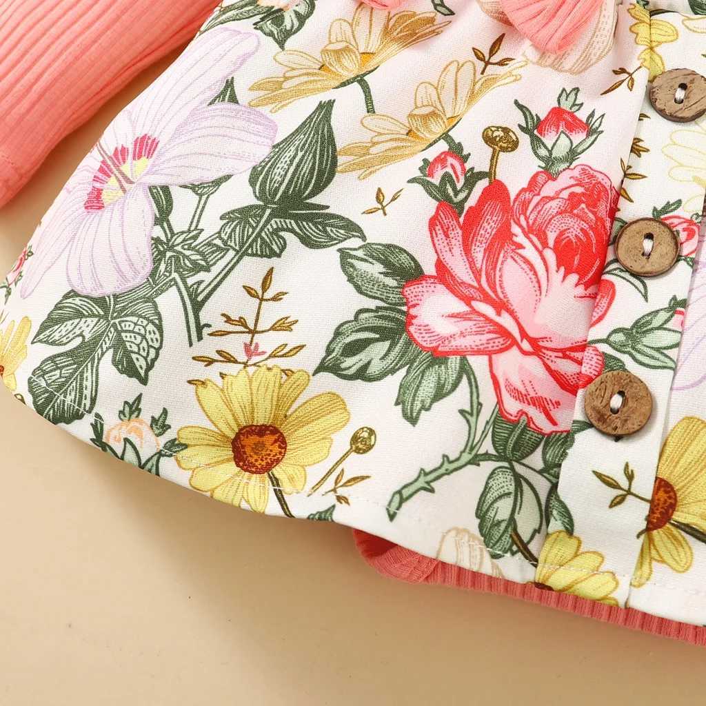 0-18 months newborn baby clothing baby flower jumpsuit long sleeved bodysuit+headband baby girl 2PCS cute clothing X250220